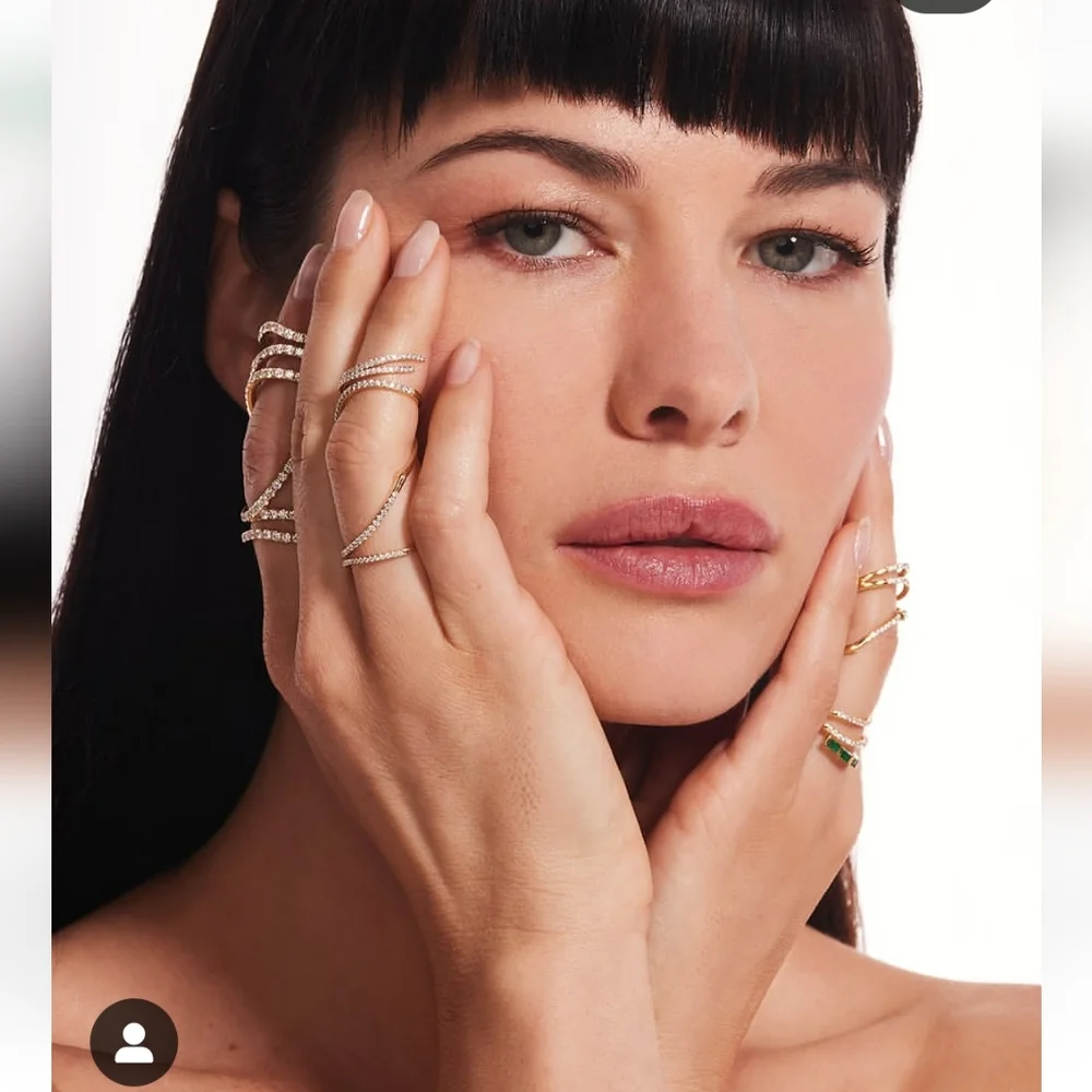 14k Diamond Graziela Gems Gold Diamond Swirl Ring - Picture 7 of 12